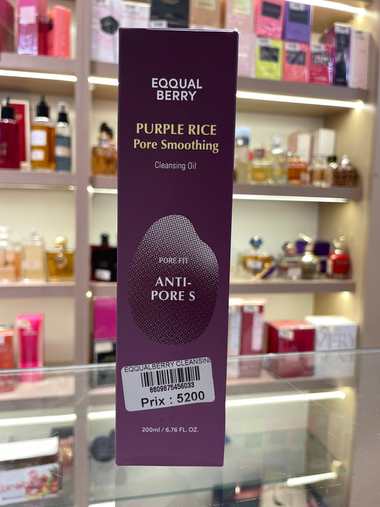 Eqqualberry Purple Rice Pore Smoothing Cleansing Oil - Mirage Cosmétique Oran